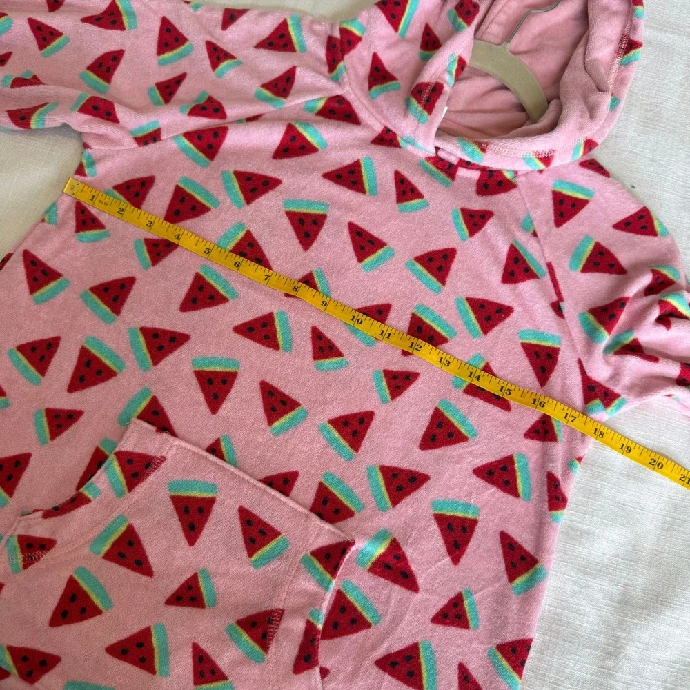 Hanna Andersson Girls Pink Watermelon Terry Cloth Hooded Swim Cover Up 14-16